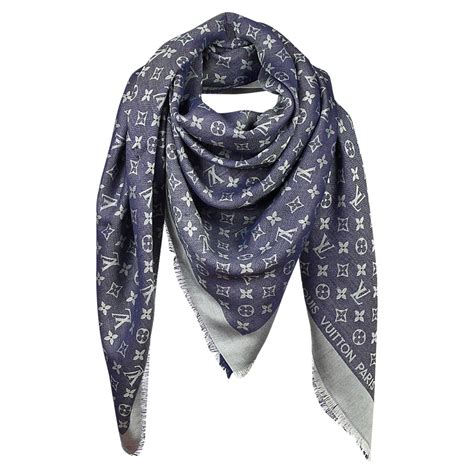 louis vuitton scarf blue white|Louis Vuitton purse scarf women's.